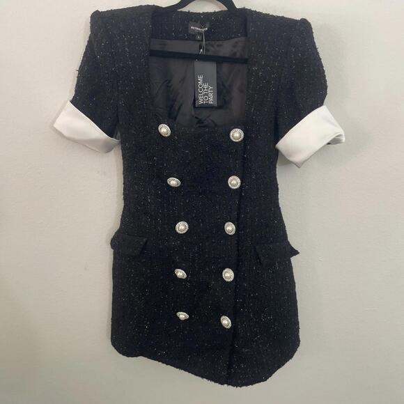 Retrofete Noreen Dress black tweed tweed size L NWT $478msrp - Picture 4 of 10